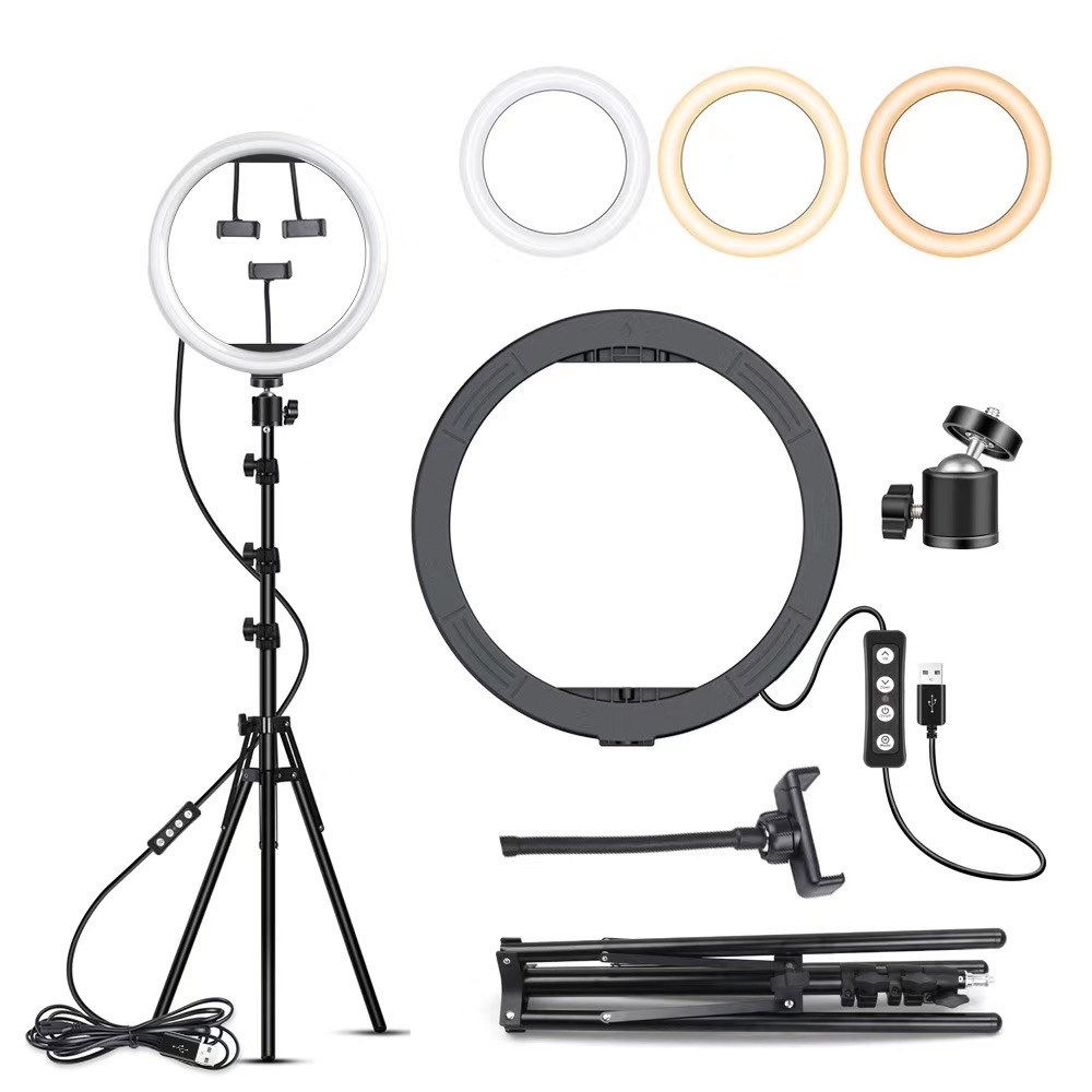 Anneau Lumineux LED 18 Pouces - 38W 3200-5600K Dimmable - Kit Photo Beauté YouTube TikTok